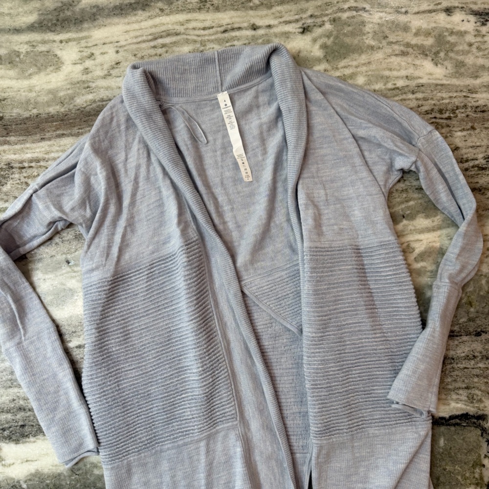 Lululemon Cardigan Sweater “Sit In Lotus Wrap II”
Heathered Chambray - Picture 5 of 9